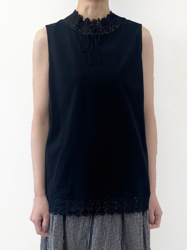 天竺レーシーリボンタンク