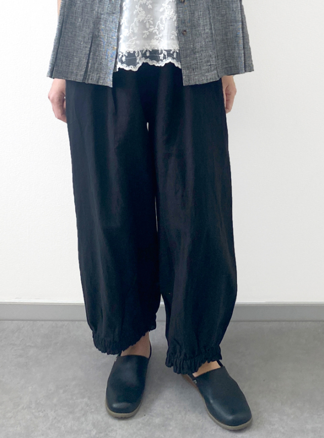 麻フリルカフスパンツ