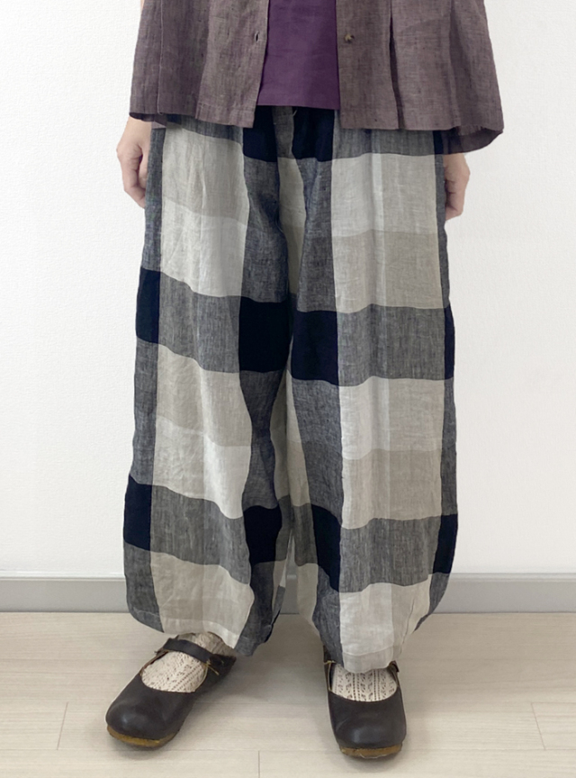リネン先染めパンツ