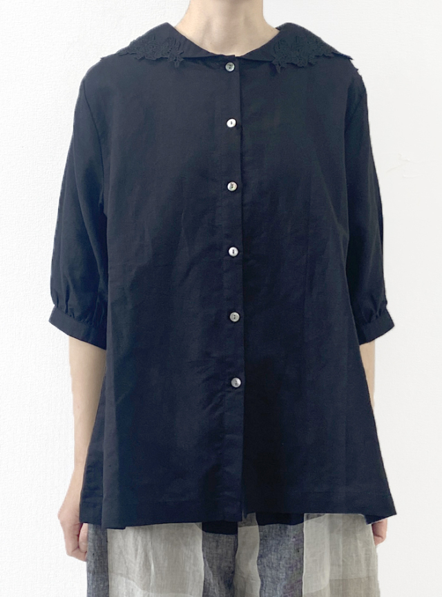 綿麻モチーフセーラーブラウス