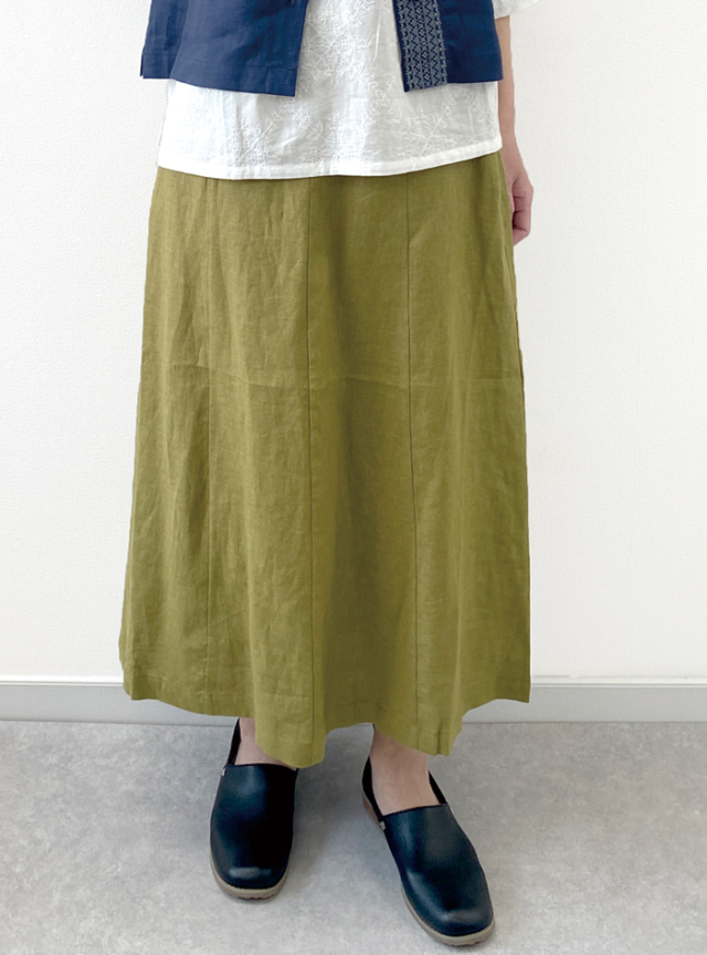 50%OFF! リネン切替スカート