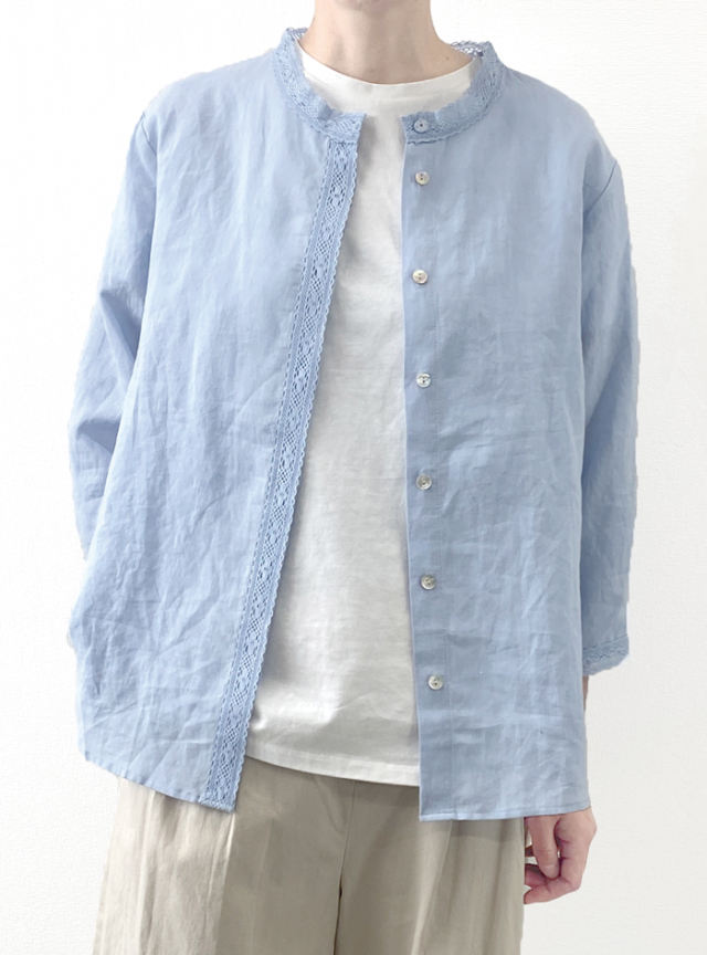 50%OFF! 麻レーシーブラウス