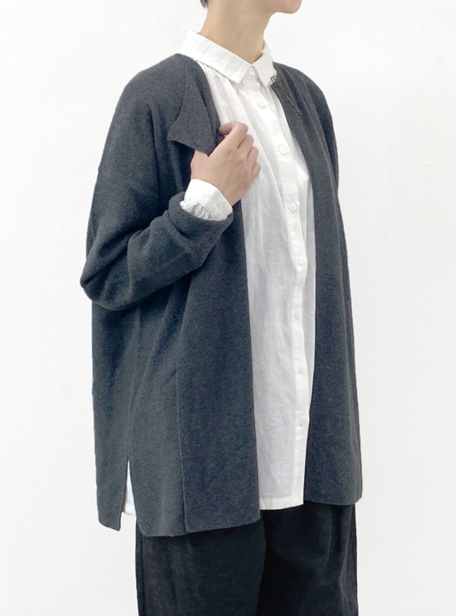 30%OFF! コットンニットチュニック丈カーデ