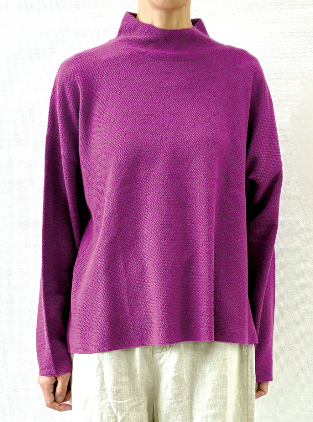 コットンニットハイネックプルオーバー