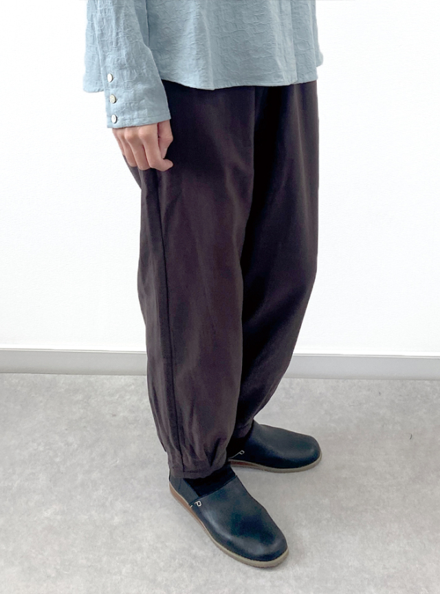 綿綾接結タックパンツ