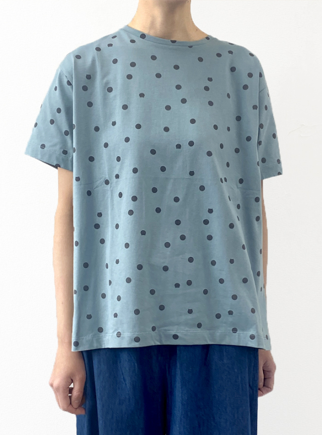 天竺ネコプリントTシャツ