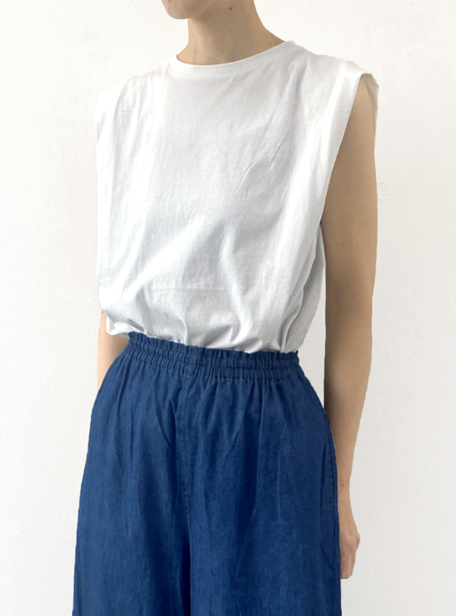 天竺布帛タンクトップ
