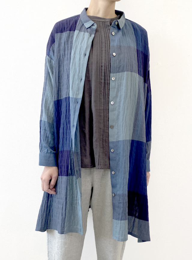 先染めロングシャツ