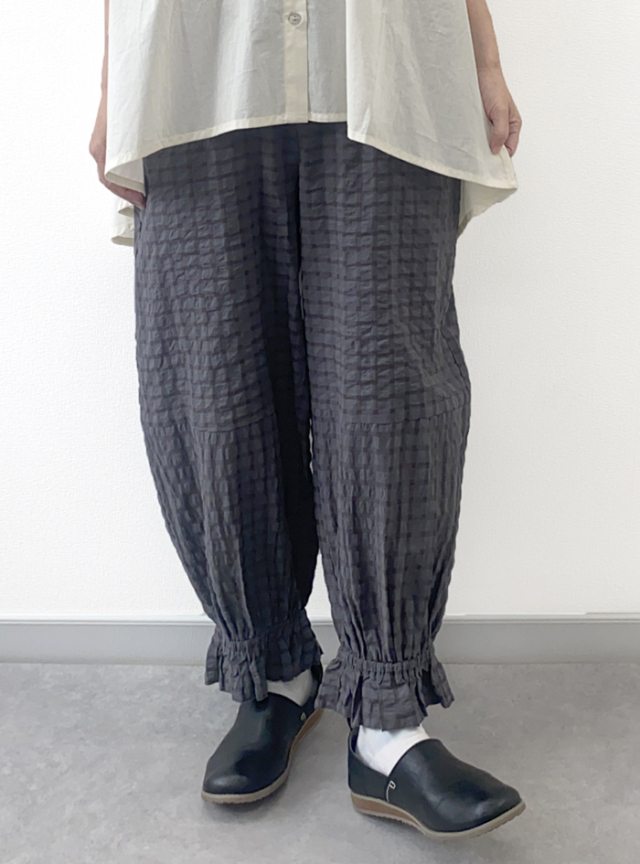 30%OFF! シャーリングサッカーギャザーパンツ