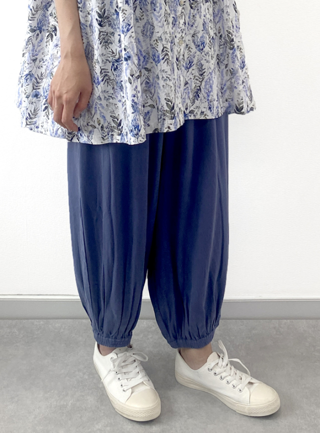 30%OFF! 綿麻ギャザーカフスパンツ