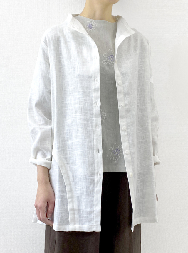 50%OFF! リネンボトルネックチュニックブラウス