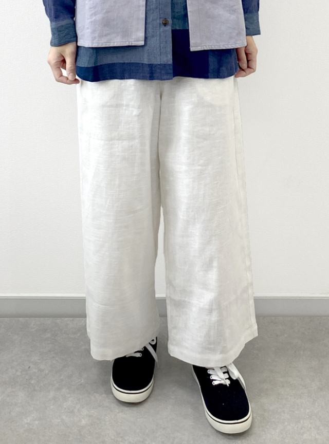 50%OFF! リネンセミワイドパンツ
