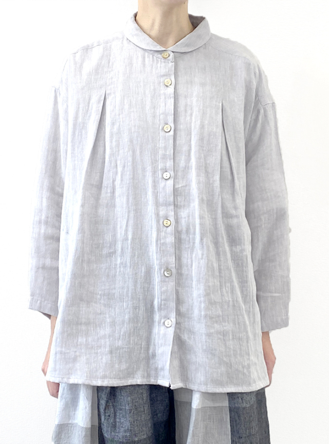 50%OFF! シャンブレー接結チュニックブラウス