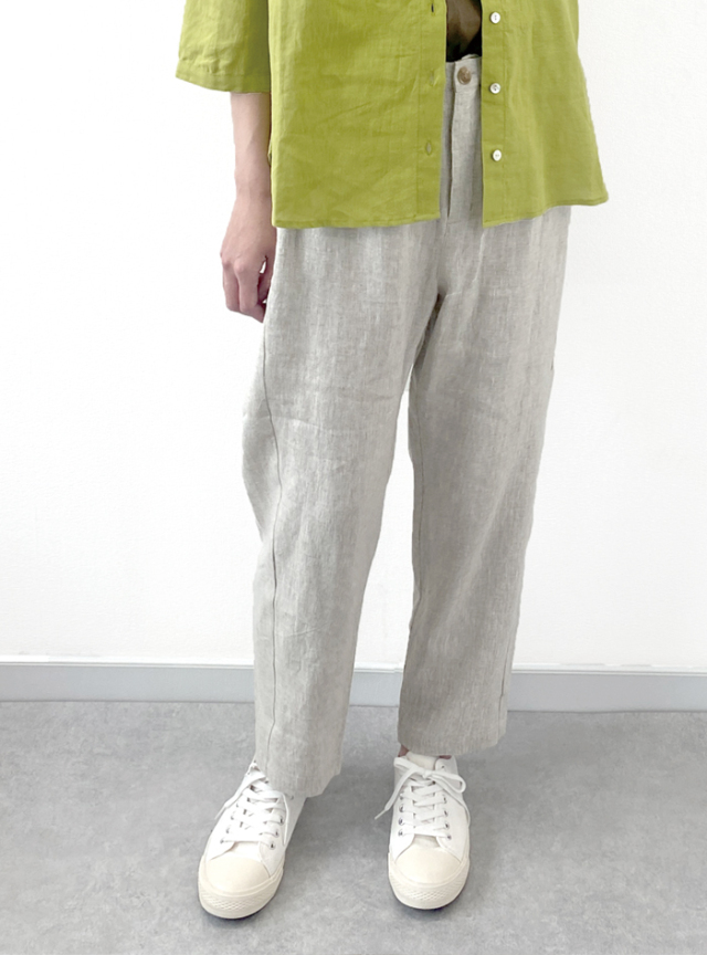 50%OFF! リネンセミテーパードパンツ