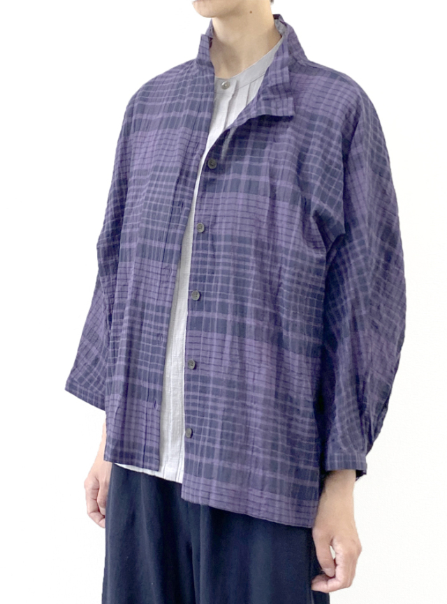 ☆シャーリングチェックドルマンブラウス