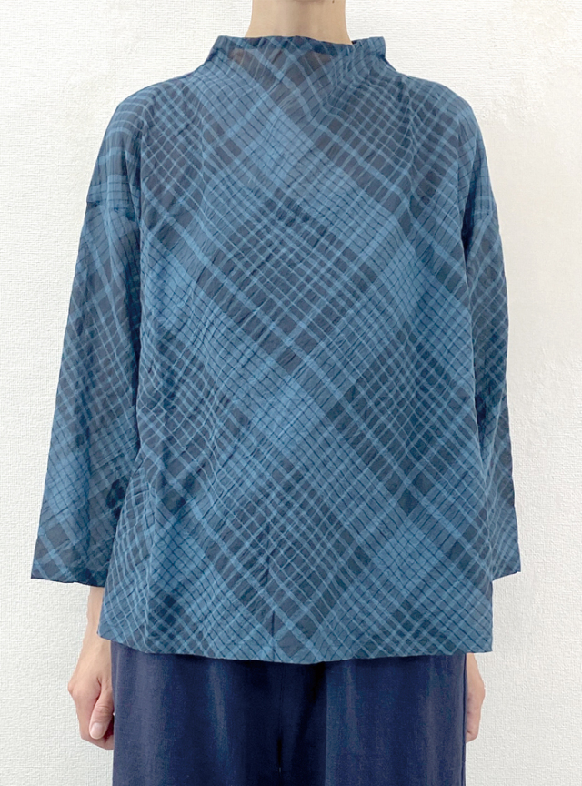 ☆シャーリングチェックボトルネックプルオーバー