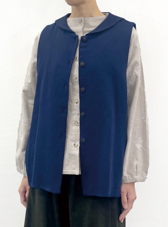 30%OFF! 綿綾織りミニセーラーベスト