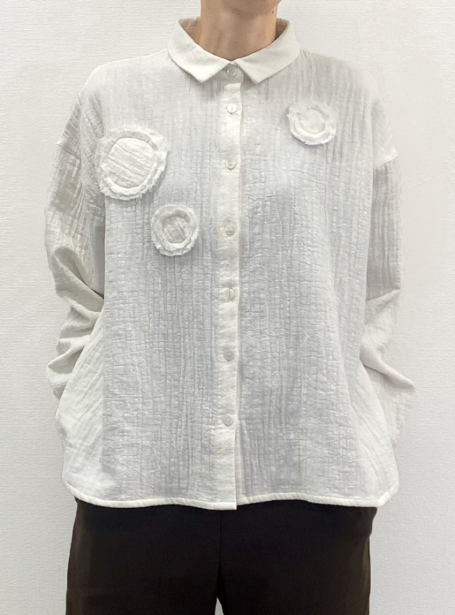 30%OFF! 接結シャツカラーブラウス