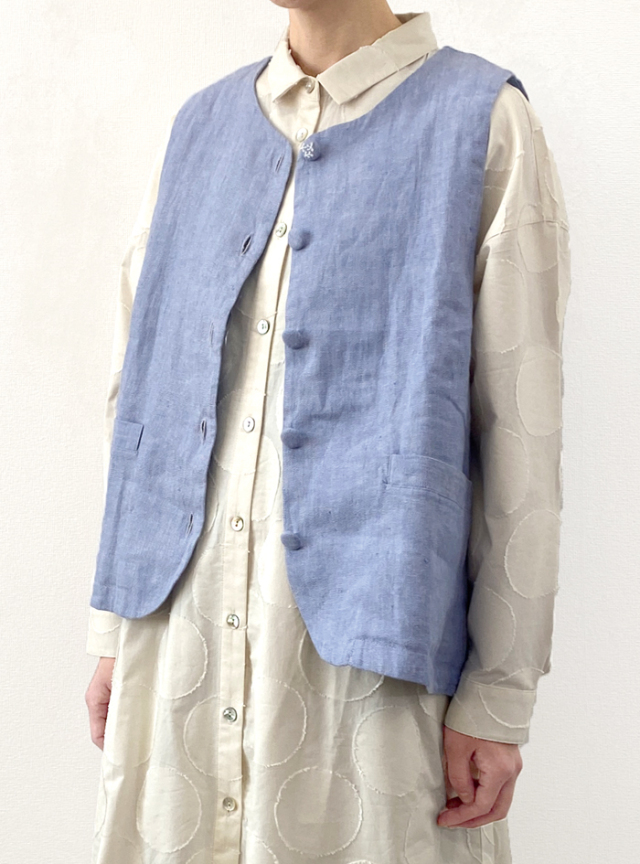 リネン綾ベスト