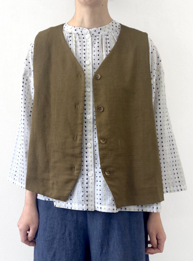 綿麻ブッチャーベスト