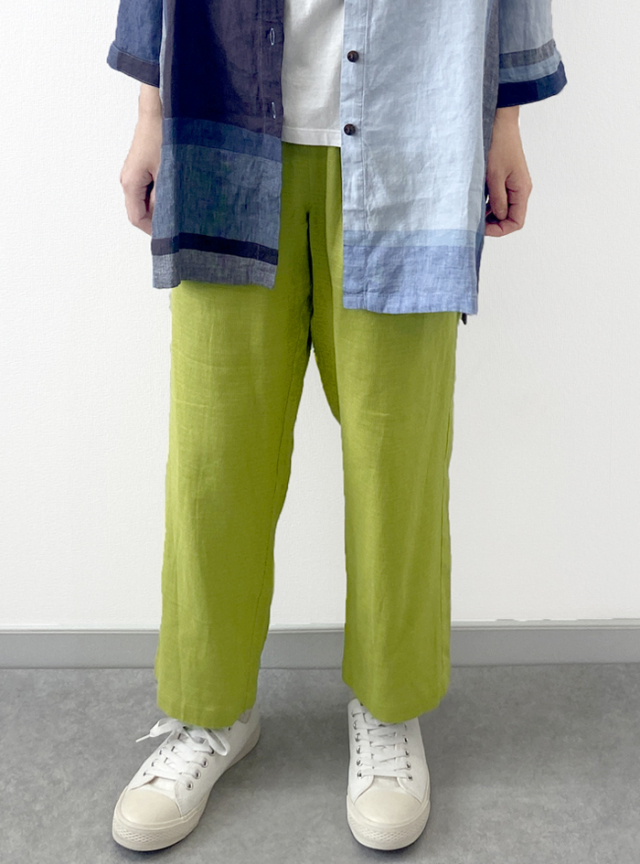 綿麻ブッチャーテーパードパンツ