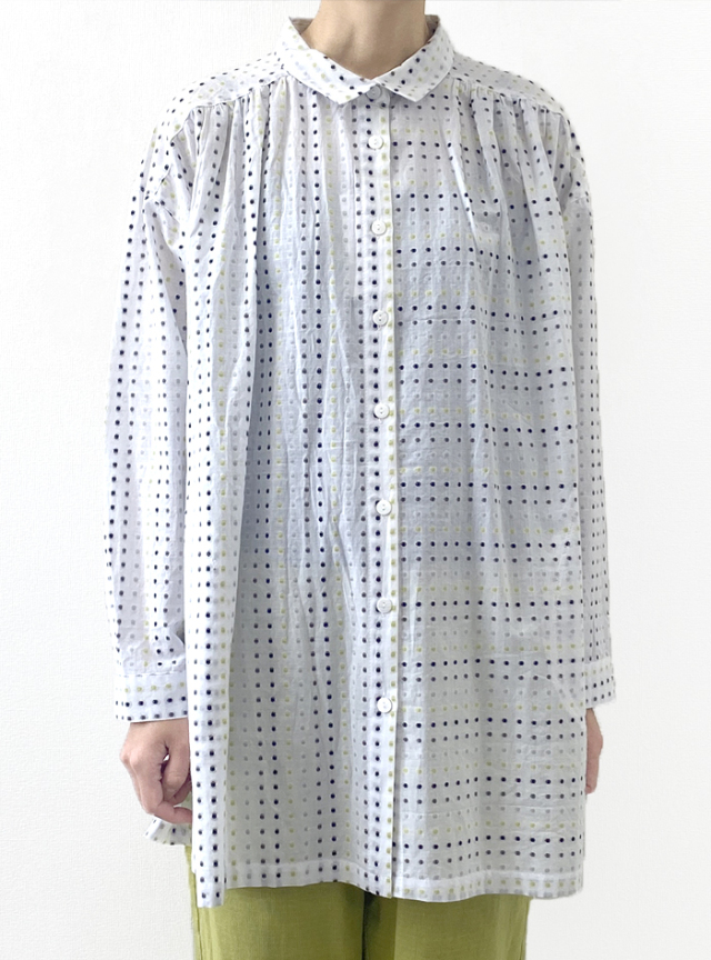 ドットドビーロングシャツ