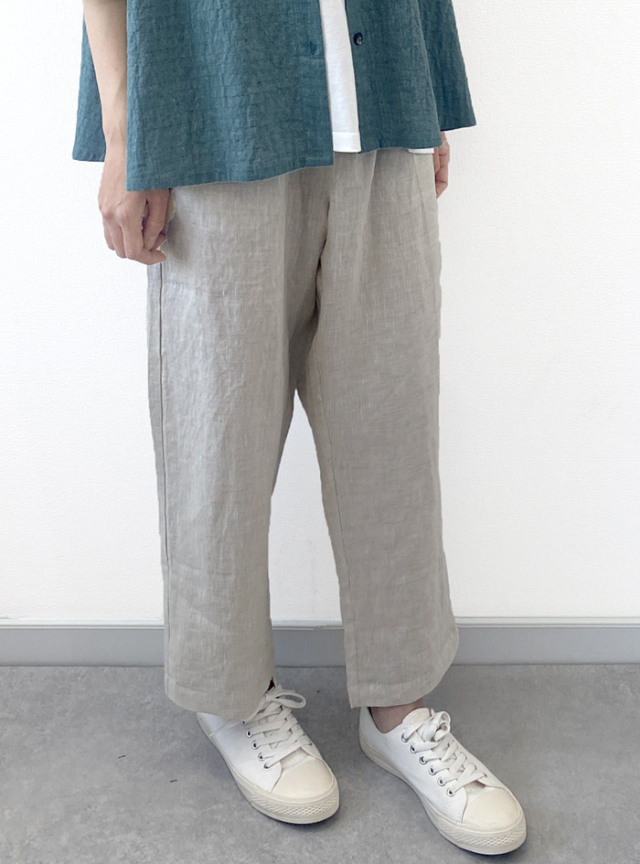 リネンテーパードパンツ