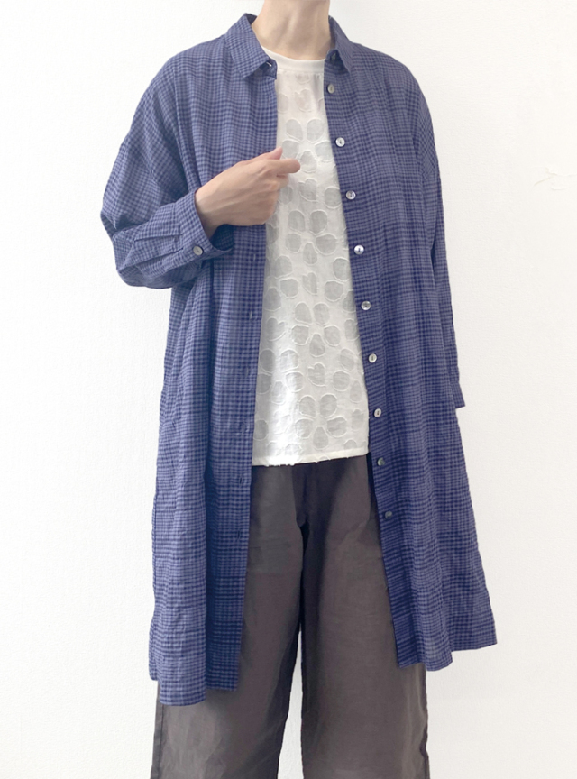 チェックロングシャツ