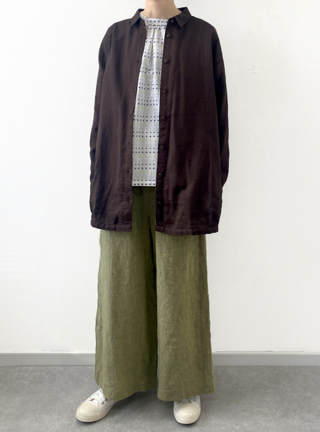綿麻ブッチャーバルーンシャツ