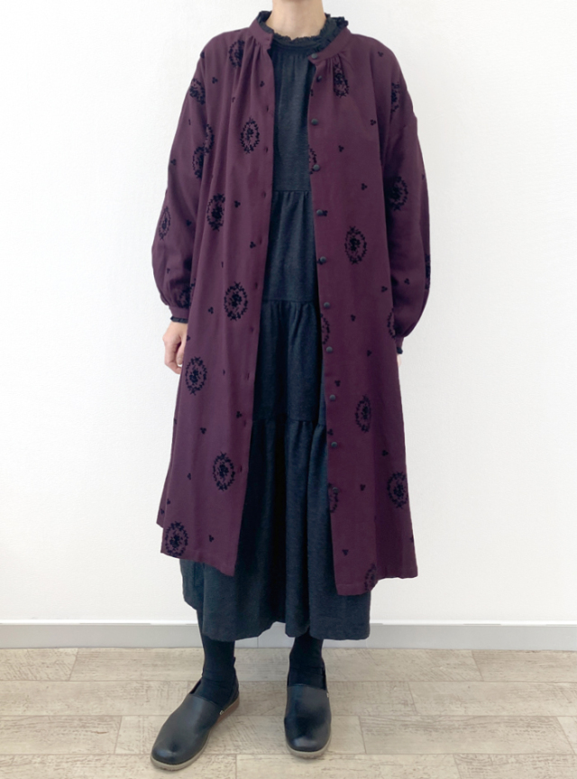 50%OFF! フロッキープリントフリルワンピース