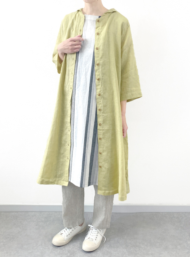 50%OFF! リネンミニセーラー前開きワンピース
