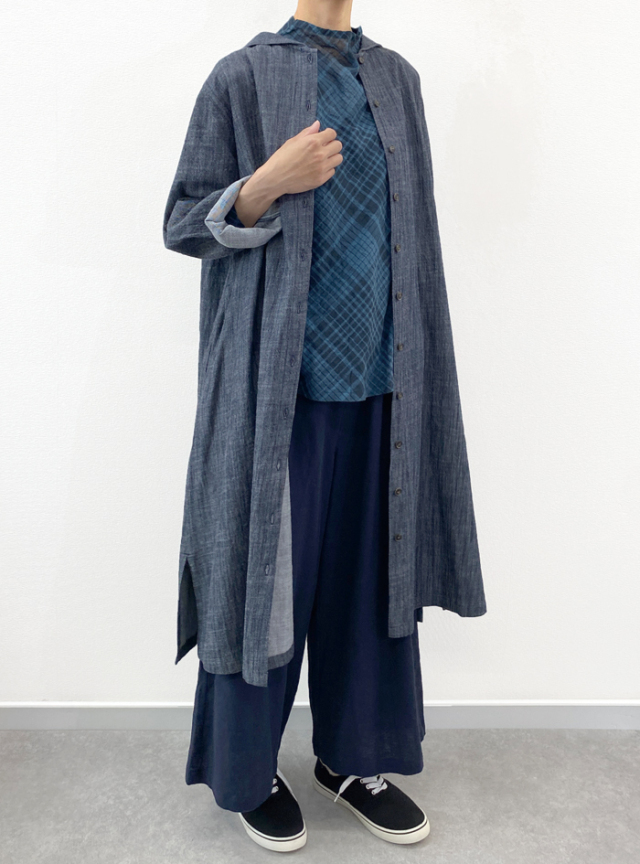 ☆コットンデニムミニセーラーワンピース