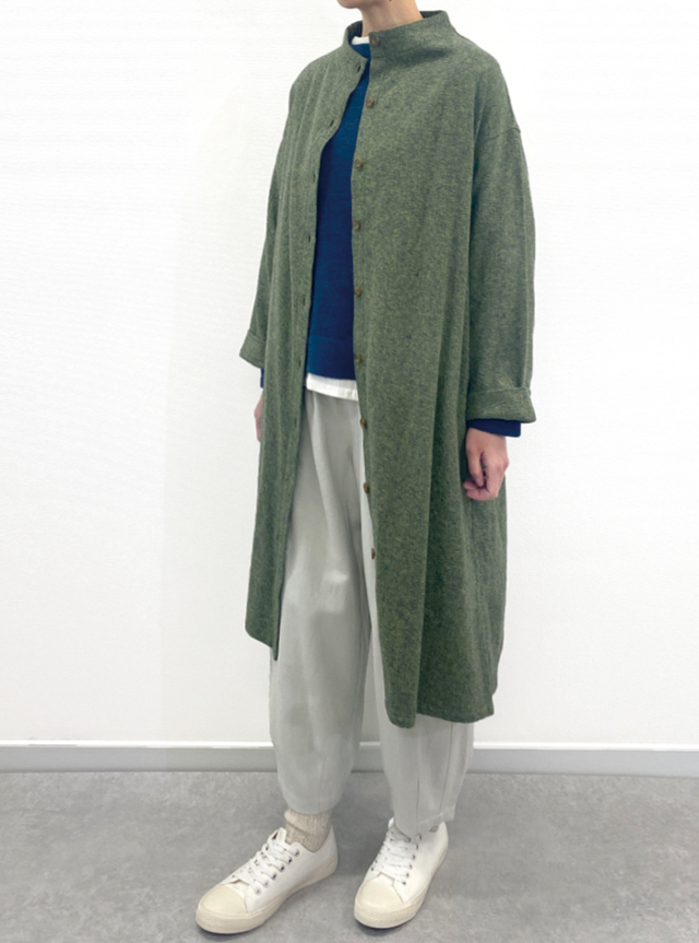 ☆ミックスツィード前開きワンピース