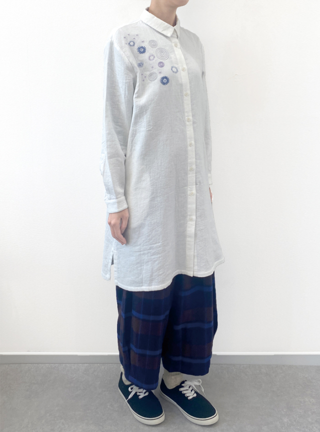 ☆コットン接結シャツワンピース