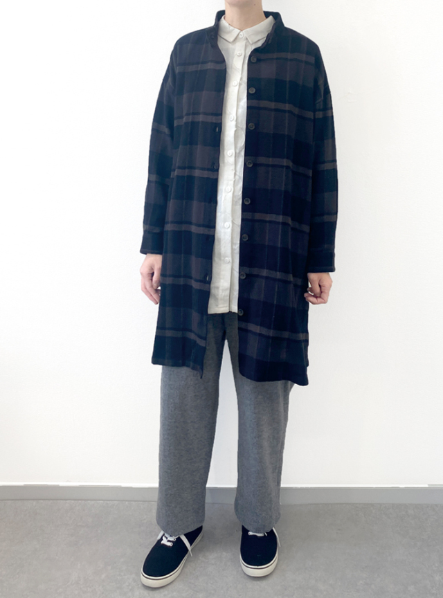 ☆チェック前開きワンピース