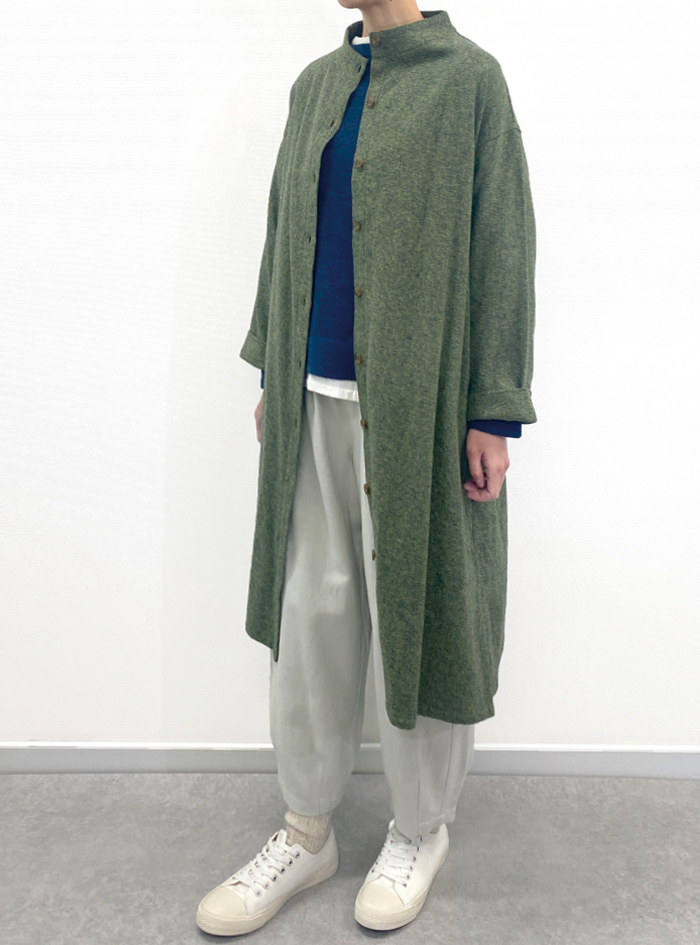 ☆ミックスツィード前開きワンピース