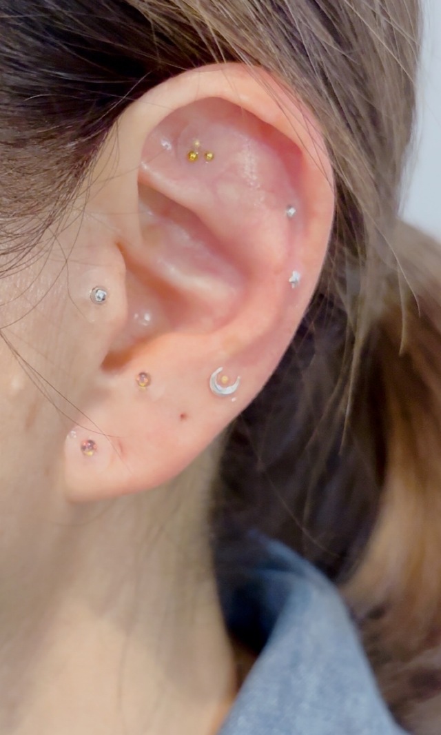 はじめての耳つぼジュエリー５点セット～耳つぼゾーンジュエリー付け方教材付～　