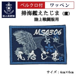 ワッペン【 掃海艦えたじま（鷹） 】 陸上戦闘服用 縦4cm 横6cm