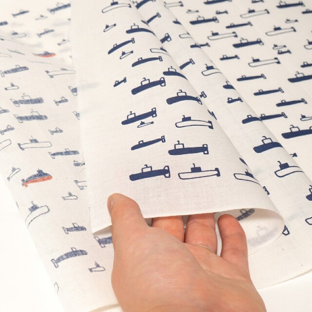 潜水艦 手ぬぐい ( 船本トオル イラスト)