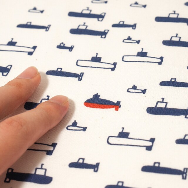 潜水艦 手ぬぐい ( 船本トオル イラスト)