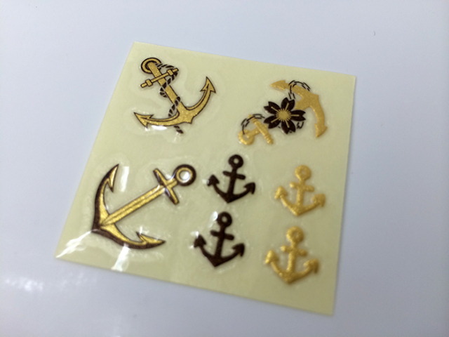 うつし金蒔絵シール(錨いろいろ)
