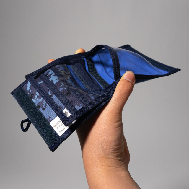 ブルー迷彩カードケース ハンドメイド 新品 ブルー迷彩カードケース ハンドメイド 新品