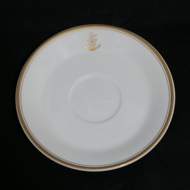 コーヒーカップ＆ソーサー2客（桜に錨）＋海軍復刻ティースプーン2本