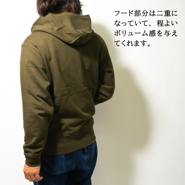 左胸ドルフィン刺繍ジップアップパーカー