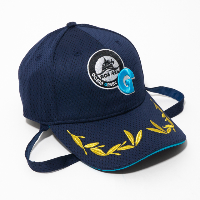 海軍　中尉　軍帽　帽子入れ付　ネーム付　激レア 部隊識別帽 補給艦おうみ