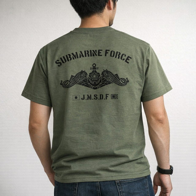 ポケット付き Tシャツ（ 海上自衛隊 ドルフィンマーク [ 潜水艦き章