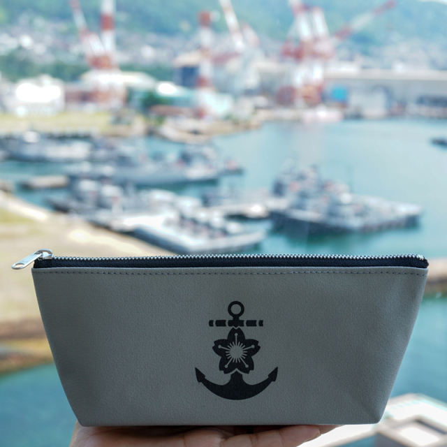 HUG森野艦船帆布ペンポーチ（イカリマーク）