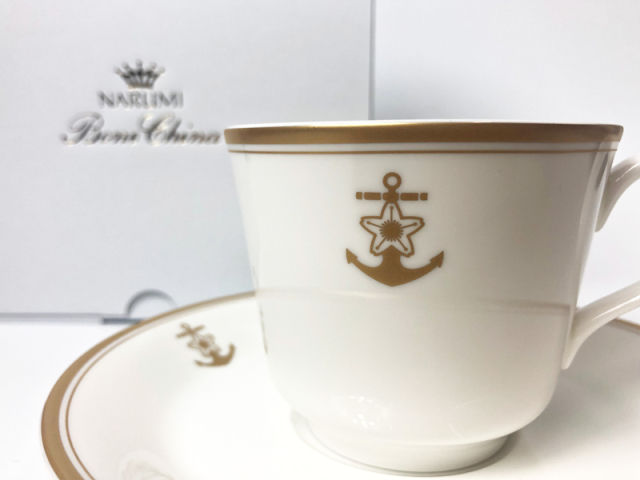コーヒーカップ＆ソーサー(海上自衛隊マーク・帝国海軍マーク入り)