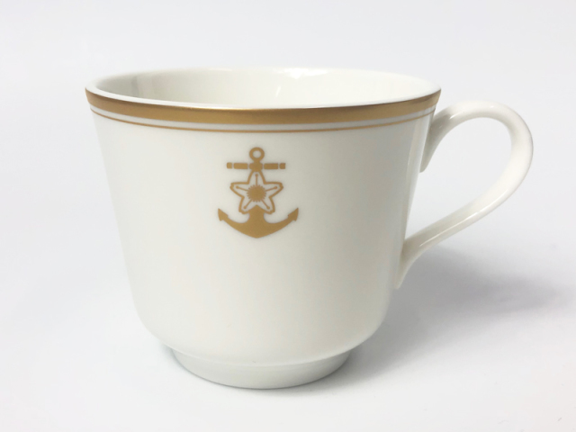 コーヒーカップ＆ソーサー(海上自衛隊マーク・帝国海軍マーク入り)