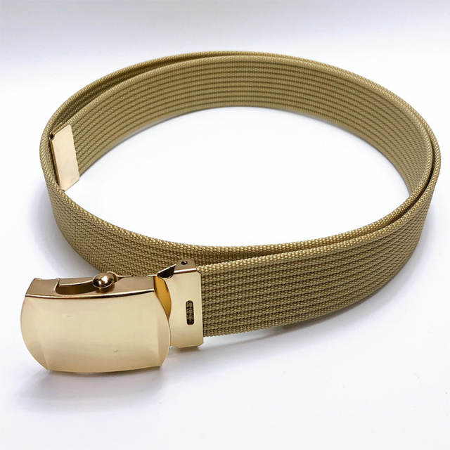 CELINE ブラウンナイロンガチャベルト ゴールド金具 ナイロンベルト(勤務服用)ベージュ・バックルゴールド